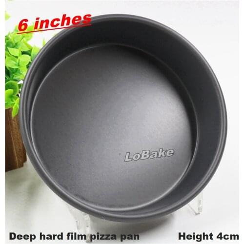 6 inches 4cm height nonstick aluminium alloy deep hard film pizza pan round shape pizza pans stones pie pancake mold bakery tool