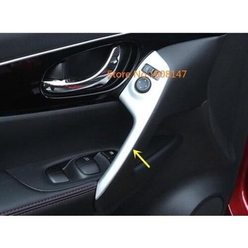 Car stick trim ABS chrome door frame trim panel handrail lift handle bowl armrest 2pcs For Nissan Qashqai j11 2016 2017 2018