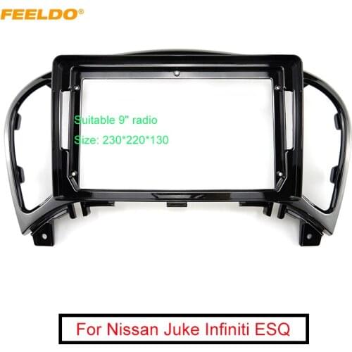 FEELDO Car Audio 9" Big Screen 2DIN Fascia Frame Adapter For Nissan Juke Infiniti ESQ CD/DVD Player Dash Fitting Panel Frame Kit