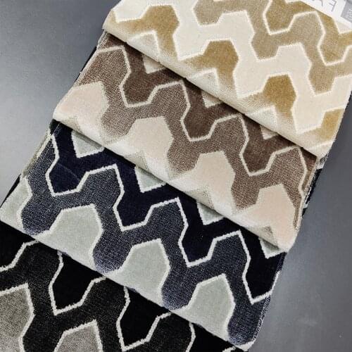 Geometric Pattern Velvet Upholstery Fabric Width 57" By Yard/Half-yard For Patchwork DIY Clothing Customize