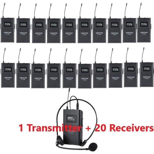 Takstar WTG500/WTG-500 UHF wireless tour guide system wireless acoustic transmission system 1 Transmitter+20 receivers