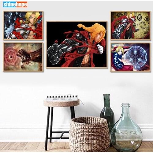 Fullmetal Alchemist Poster Custom Canvas Poster Art Home Decoration Cloth Fabric Wall Poster Print Silk Fabric 27X40cm