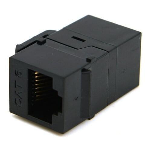 CYSM Black Color UTP CAT6 Keystone Coupler RJ45 Female to Female UTP CAT6 Keystone inline Coupler