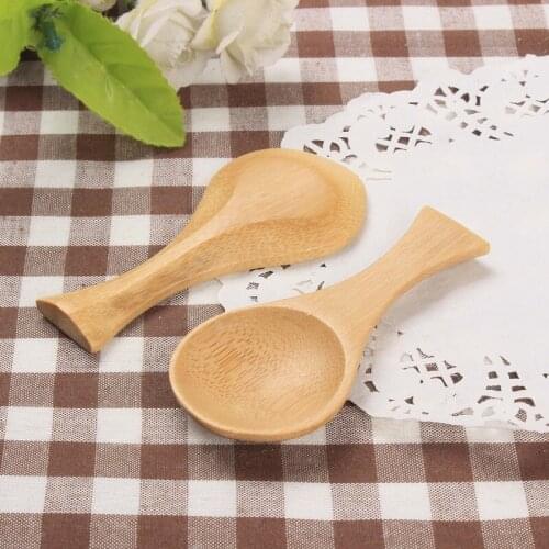 Wooden short handle tea scoop 9.2*4.5cm fine handmade spoon practical multifunction honey coffee sugar spoons W9252