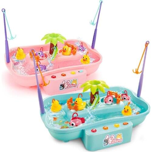 Kids Fishing Toys Electric Water Cycle Music Light Baby Bath Toys Child Game Play Fish Outdoor Toys Fishing Games For Children