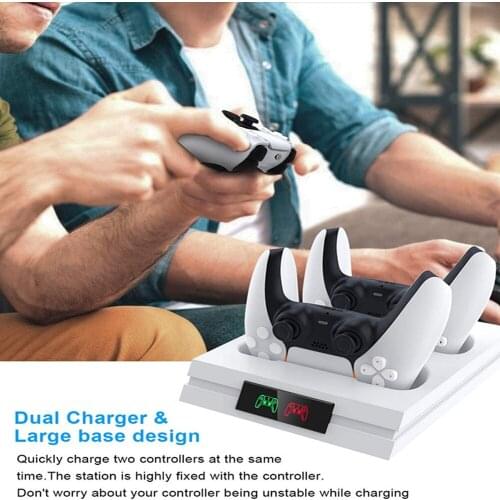Dual Charger USB Fast Charging Dock Station Stand With Detachable Port For Playstation 5 Wireless Controller