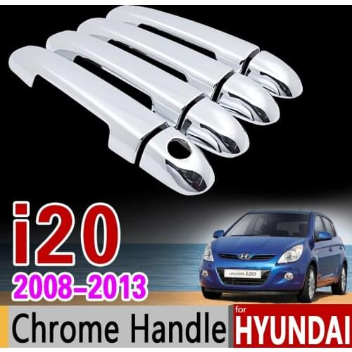 For Hyundai i20 2008 - 2013 PB Chrome Door Handle Cover Trim Set 2009 2010 2011 2012 Car Accessories Stickers Car Styling