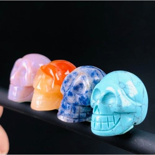 Natural Crystal Skull Gems Ghost Head Healing Stone Home Decor Or Halloween Party Bar Decoration Gift