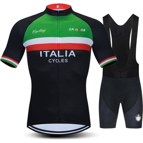Italy Pro Cycling Set Man Cycling Jersey Short Sleeve Bicycle Clothing Kit Mtb Bike Wear Triathlon Uniforme Maillot Ciclismo
