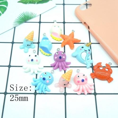 Kawaii octopus starfish crab screw Charms Pendants for DIY decoration bracelets necklace earring key chain Jewelry Making