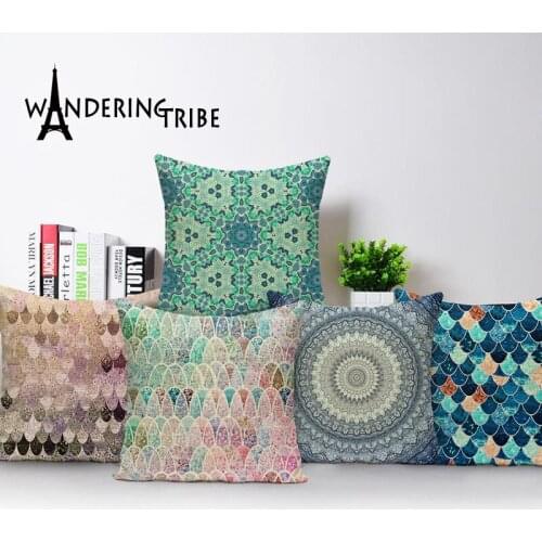 Colorful pattern pillow cover Pillow Case Camper Family Bedroom Pillow Cases Colorful Cushions Geometric Square Throw Pillow