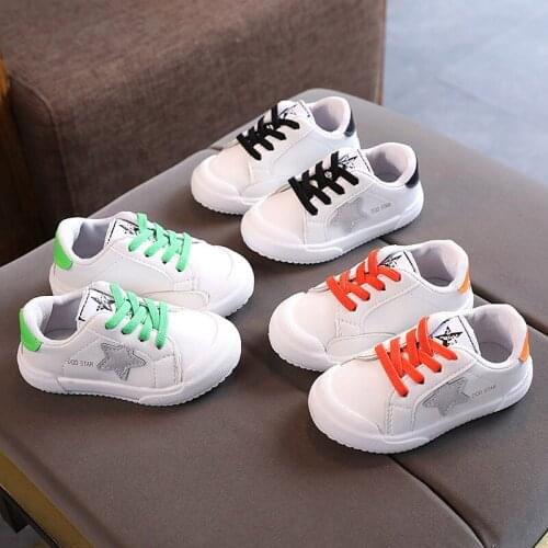 CHILDREN SNEAKERS FEMALE NEW ARRIVAL KIDS FLATS FOR GIRLS SHOES BOYS RUNNING SHOE FASHION PU LEATHER Size 22-31