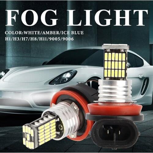 LYMOYO 1pcs H11 LED H8 9005 HB3 9006 HB4 45SMD 4014 LED Car Fog lamp Driving DRL Auto Daytime Running Light WHITE DC 12V