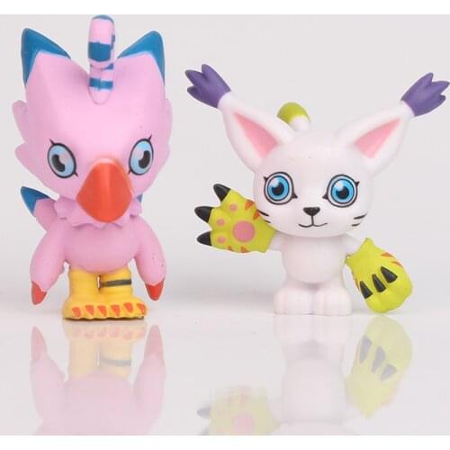 Cute Anime Digimon Adventure Agumon Patamon Tailmon Gomamon Piyomon Gabumon Tentomon Palmon PVC Action Figure Cake Decoration