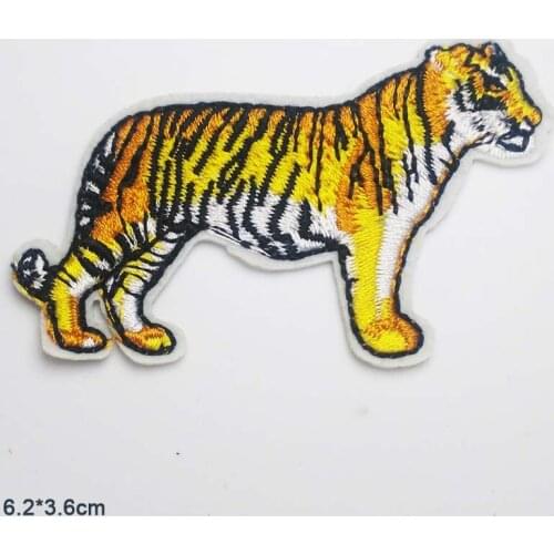 Tiger leopard Cheetah Embroidery Punk Clothes Patch For Clothing Iron On Patch Motif Applique