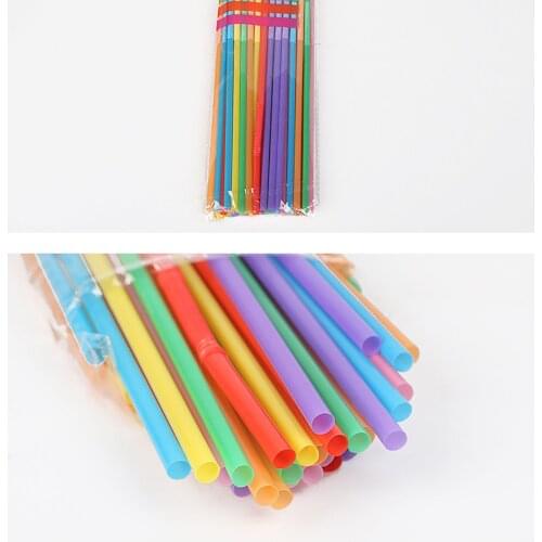 50pcs Plastic Straws Bendable Disposable Straws Flexible Fluorescent Drinking Straws Party DIY Drink Straw Bar Club Accessories
