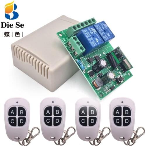 RF Switch Remote Control AC 85~220V 2CH Relay Receiver and Transmitter for Universal Garage Control and Home appliance Control
