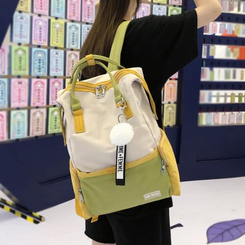 Candy Panelled Colors Women Backpacks 2021 Cute Waterproof School Bags for Teenage Girls Japanese Original Sweet Travel Backpack