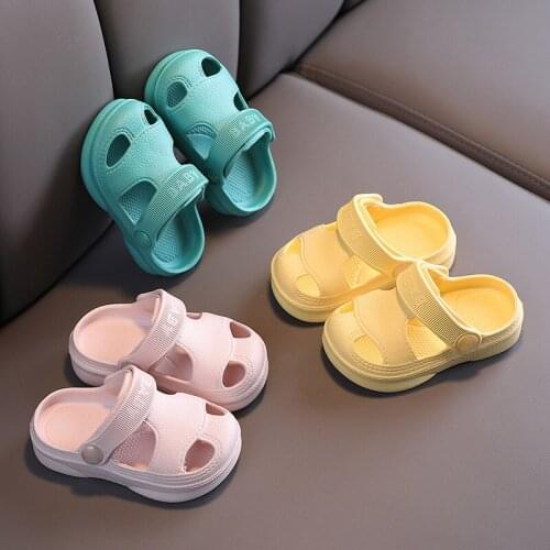 Four Seasons Toddler Baby Little Boys Girls Slippers Kids Newborn Cartoon Beach Shoes Home Indoor Bathroom Slippers Flip Flops
