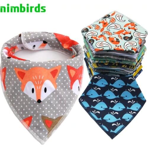 Baby Bibs Triangle scarf Cotton Cartoon Child Baberos Bandana Bib Babador Dribble Bibs Newborn Slabber Absorbent Cloth Bib