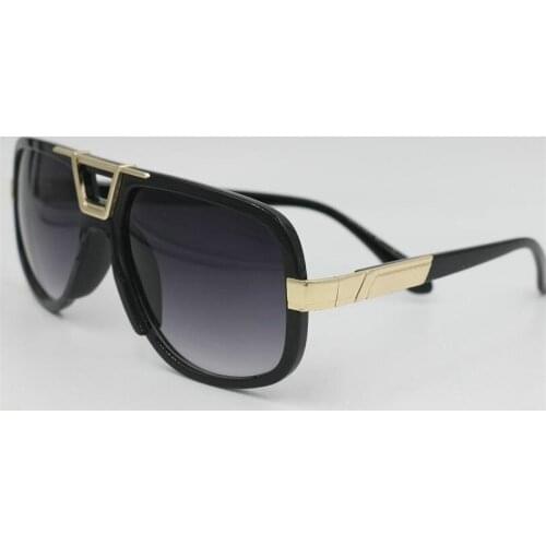 Black Frame Large Sun Glasses For Men Classic Style Pilot Brand Design Sunglasses Men Shades Double Bridge Oculos Male