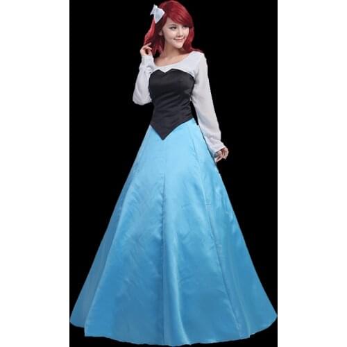 Anime Movie Princess Ariel Mermaid Cosplay Costume Adult Women Party Dance Dress Fantasy Carnival Christmas Ball Gown