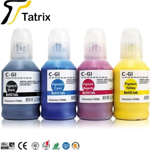 Tatrix GI 66 GI66 GI-66 Premium Color Compatible Bulk Bottle Water Based Refill Ink for Canon MAXIFY GX7060 GX6060 Printer