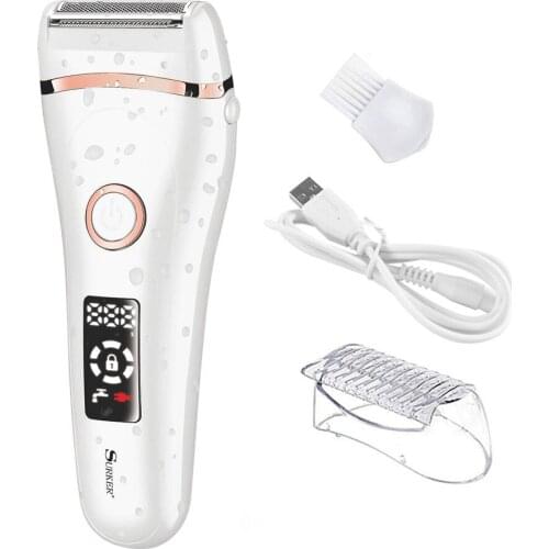 Bikini Trimmer Painless Lady Shaver Electric Razor for Women Armpit Body Leg Waterproof USB Charging LCD Display Wet & Dry Using