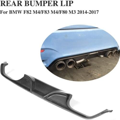 Carbon Fiber Rear Bumper Lip Diffuser Spoiler for BMW F82 M4 F83 M4 F80 M3 Sedan 4-Door 2014-2017 Car Tuning Parts