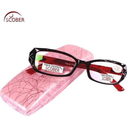 2019 = Scober Fashion Hand Made Frame Dimensional Women Reading Glasses +0.75 +1 +1.25 +1.5 +1.75 To +6 Can Custom Myopia Lens
