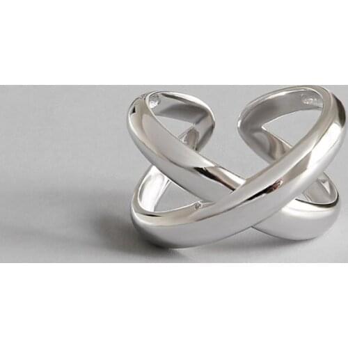 Real 925 sterling silver cross rings for women ladies fine jewelry, punk adjustable ring engagment silver 925 accessories