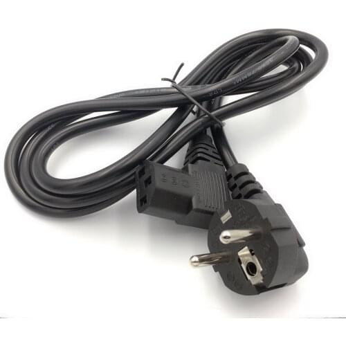 1.5M/5FT C13 IEC Kettle 90 right angle Degree to European 2 pin Round AC EU Plug Power Cable Lead Cord PC 150CM