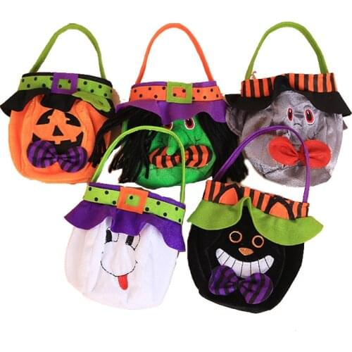 1pc Halloween Decoration Pumpkin Gift Candy Bag Basket For Halloween Party Storage Bags Home Party Decoration Suppliers