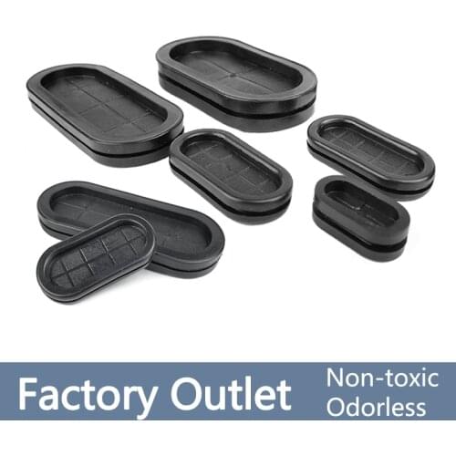 10/5/1Pcs 13*27/25*40/30*85/37*75mm Groove Black Synthetic Rubber Oval Shape Double-Sided Wires Grommet Gaskets Protector Rings