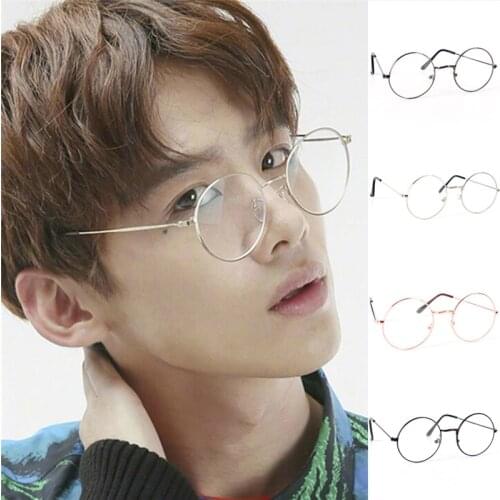 13 X 5 Cm Glasses Frames For Women Men Round Spectacle Glasses With Clear Glass Myopia Optical Transparent Glasses