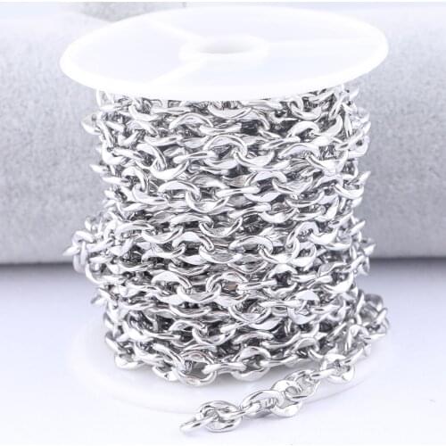 5meters/Roll Stainless Steel Link Chains For Jewerly Making Diy Neclace Bracelet Crafting Accessories