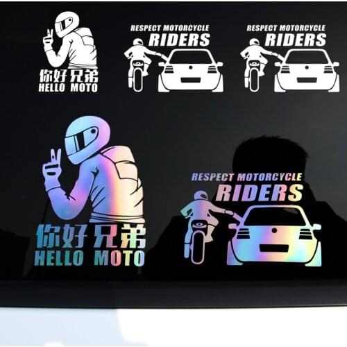 Respect For Bikers Car Sticker Waterproof Reflective Sticker Decal Funny JDM Vinyl Bike Motorcycle Car Styling Decoration