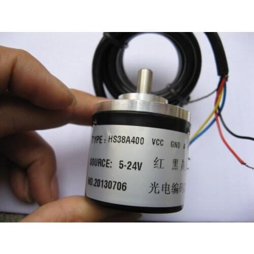 Free shipping industrial incremental rotary encoder / optical encoder 400P/R / AB phase DC4.8V to 24V 400 pulse rotary encoder