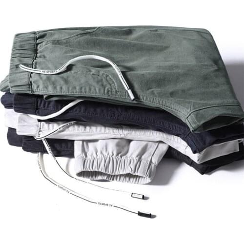 Spring Summer Harem Pants Men Loose Outdoor Sport Trousers Elastic Waist Street Style Solid Color Fashion Big Size Cargo Pants