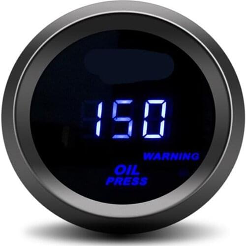 Digital Oil Pressure Gauges 2" 52MM 0-150PSI Oil press gauge Blue LED with sensor Car meter auto oil pressure sensor motor