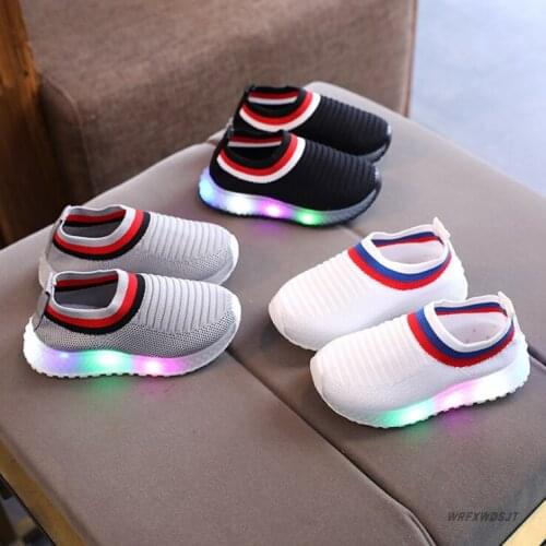 New Autumn Kids Shoes Breathable Boys Girls Sport Shoes Children Casual Sneakers Baby Running LED Shoes Mesh Canvas Shoes