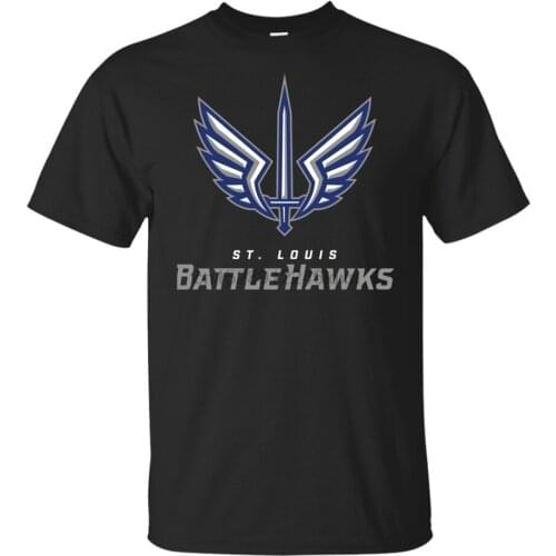St Louis Battle Hawks Xlf Logo T-Shirt Black-Navy For Men-Women Gyms Fitness Tee Shirt