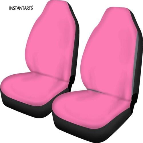 INSTANTARTS Pink Car Front Seat Cover Fashion Solid 3 Colors Auto Interior Accessories Durable Seat Cushion Protector Mat Cover