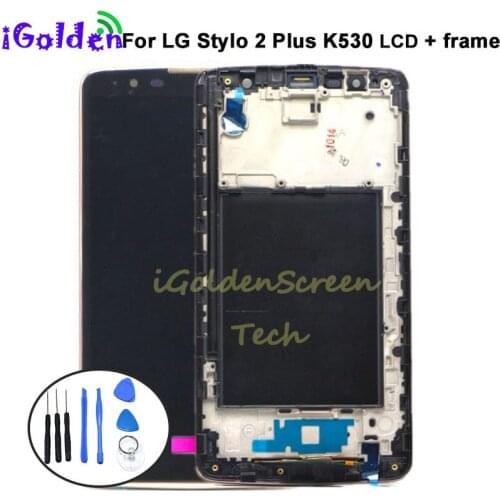 K530 k530f LCD Display+Digitizer Touch Glass+Frame Assembly For Lg Stylus 2 Plus K530 K530Y Replacement Screen for LG k530