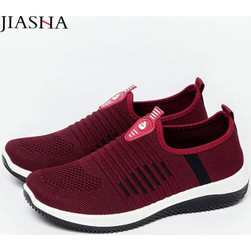 Sneakers women shoes 2021 new fashion breathable mesh trainers shoes woman outdoor slip on casual vulcanize shoes tenis feminino