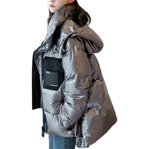 NEWDISCVR Thick coat winter jacket women Down jacket for female students loose short bread coat thickened Elegant Zipper jacket