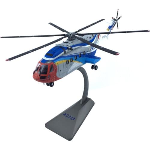 Diecast 1:48 AC313 Helicopter Model Alloy Static Civil Transport Helicopter Decoration Model Finished Gift