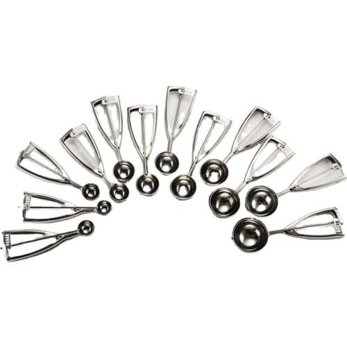 304 Stainless Steel Ice Cream Spoon Multifunction Ball Maker Kitchen Tools Cookie Mashed Potatoes Watermelon Jelly Dessert Scoop