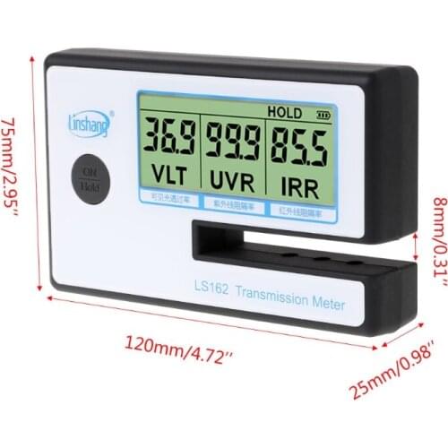 LS162 Window Tint Meter Solar Film Transmission Meter VLT UV IR Rejection Tester A0KE