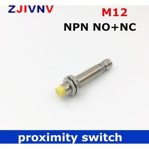 M12 connector type proximity inductive sensor NPN NO+NC proximity switch DC 4 wires normally open and close 5pcs/lot